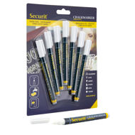 Picture of LIQUID CHALK MARKERS, SMALL NIB, WHITE, 7-PACK
